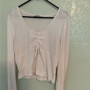 Long sleeve white formal top